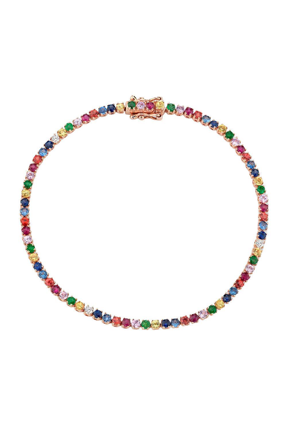 Small Multi-Color Hepburn Bracelet-ROSE GOLD-JEWELRYFINE JEWELBRACELET O-ANITA KO