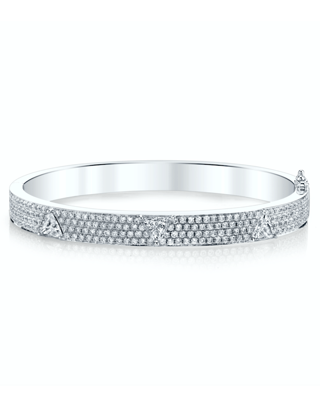 ANITA KO-Trillion Pave Diamond Bracelet-WHITE GOLD