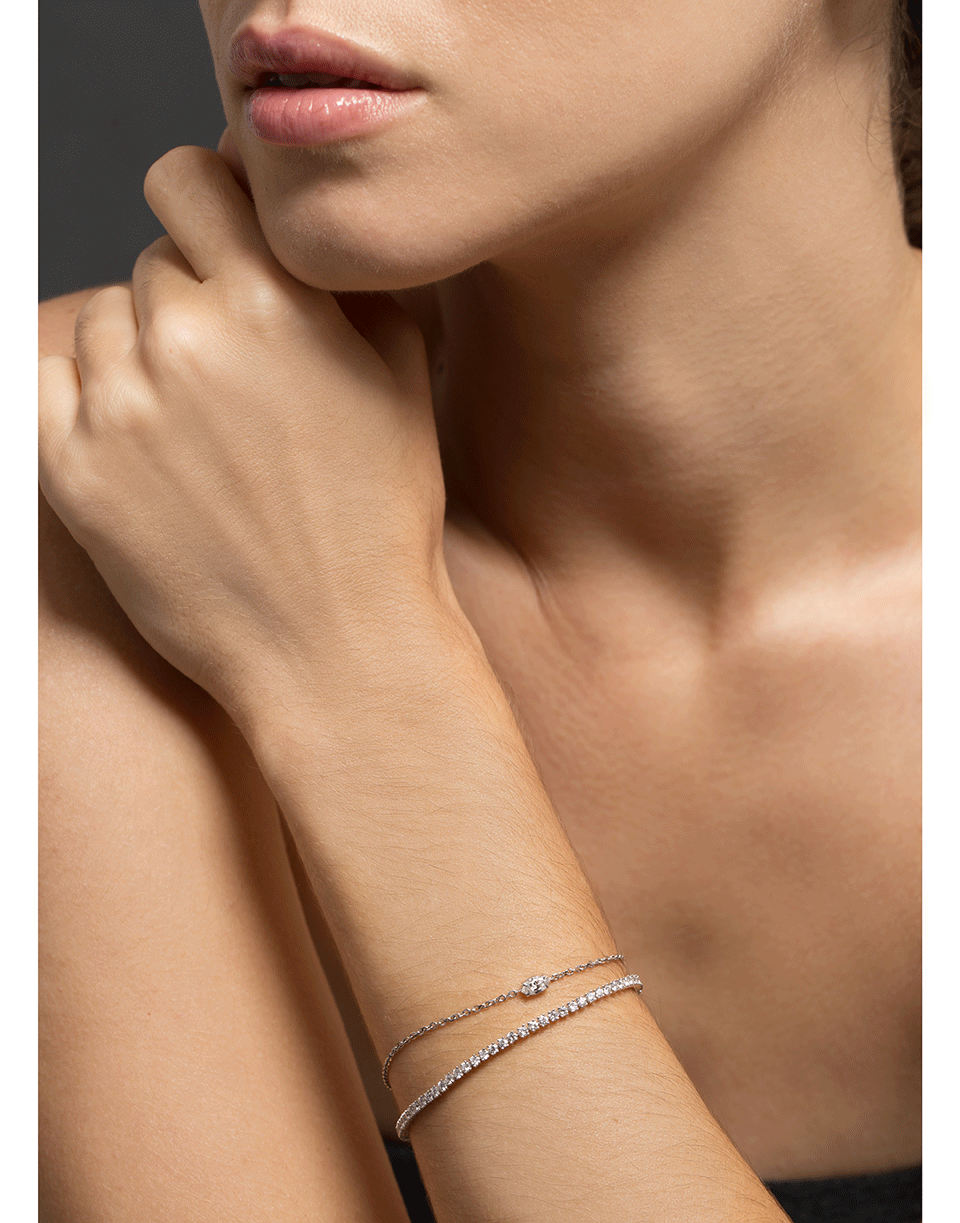 ANITA KO-Marquis Diamond Chain Bracelet-WHITE GOLD