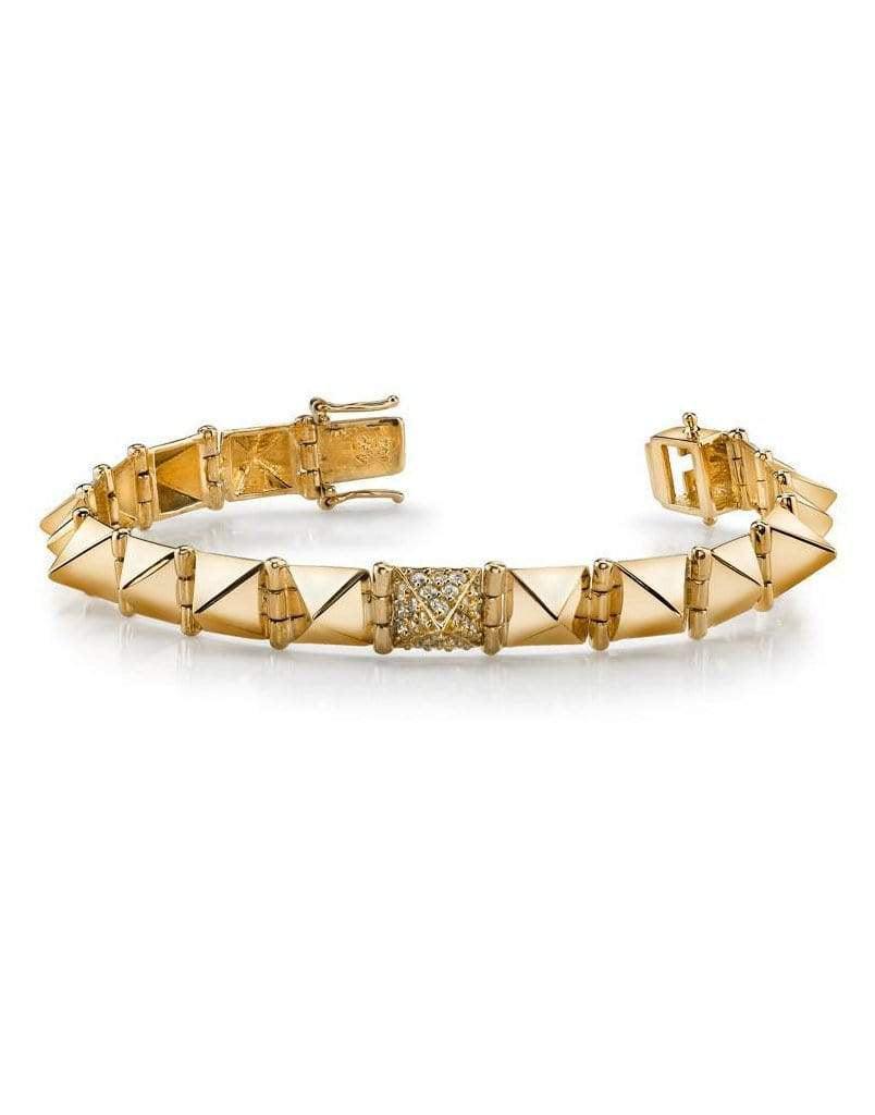 ANITA KO-Single Diamond Gold Spike Bracelet-YELLOW GOLD