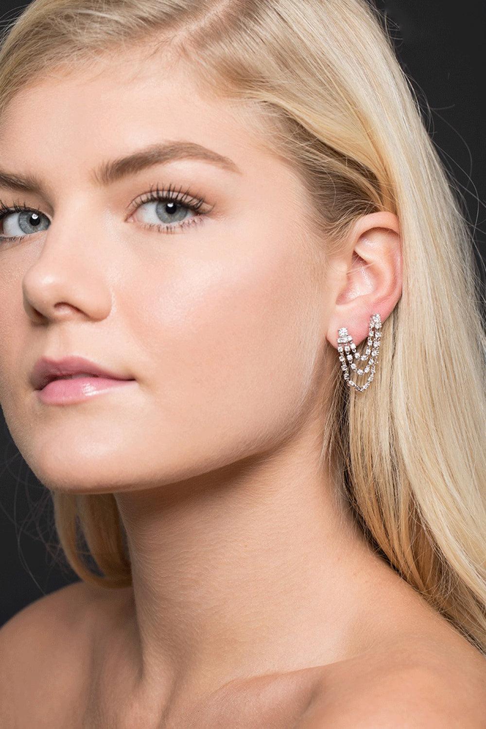 Bianca Diamond Loop Single Earring-WHITE GOLD-JEWELRYFINE JEWELEARRING-ANITA KO