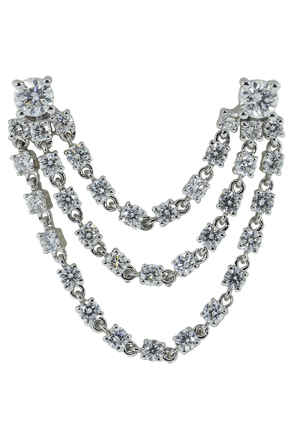 Bianca Diamond Loop Single Earring-WHITE GOLD-JEWELRYFINE JEWELEARRING-ANITA KO