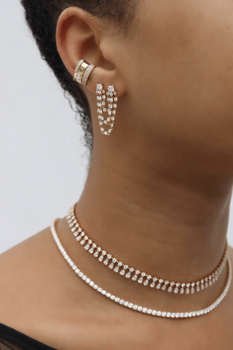 ANITA KO-Bianca Diamond Loop Earring-ROSE GOLD
