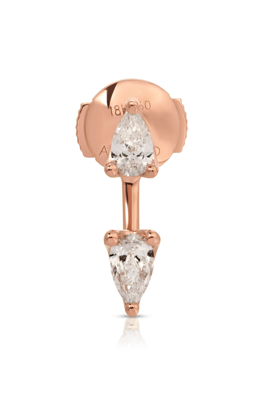 ANITA KO-Classic Pear Diamond Orbit Earring-ROSE GOLD