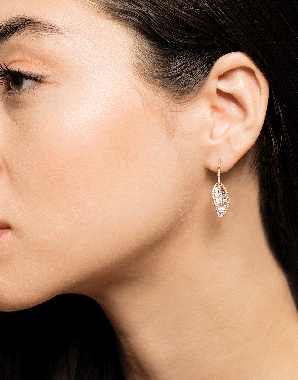 ANITA KO-Diamond Leaf Drop Earrings-ROSE GOLD