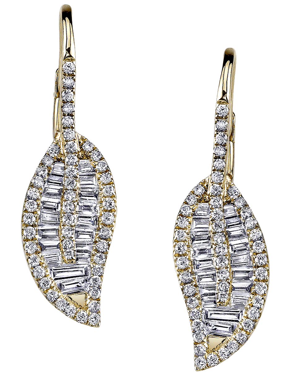 ANITA KO-Diamond Leaf Drop Earrings-ROSE GOLD