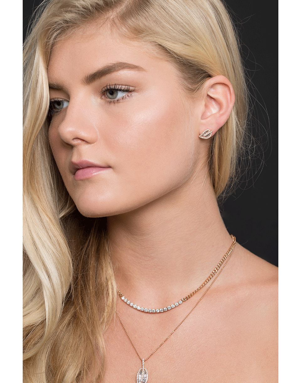 ANITA KO-Diamond Leaf Stud Earrings-ROSE GOLD