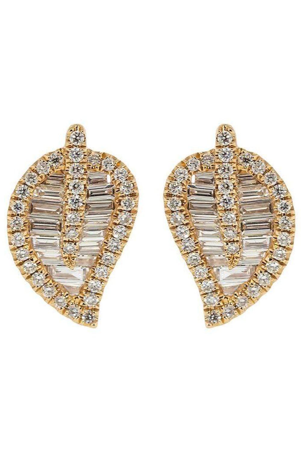 ANITA KO-Diamond Leaf Stud Earrings-ROSE GOLD