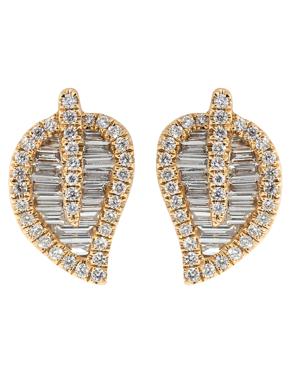 ANITA KO-Diamond Leaf Stud Earrings-ROSE GOLD