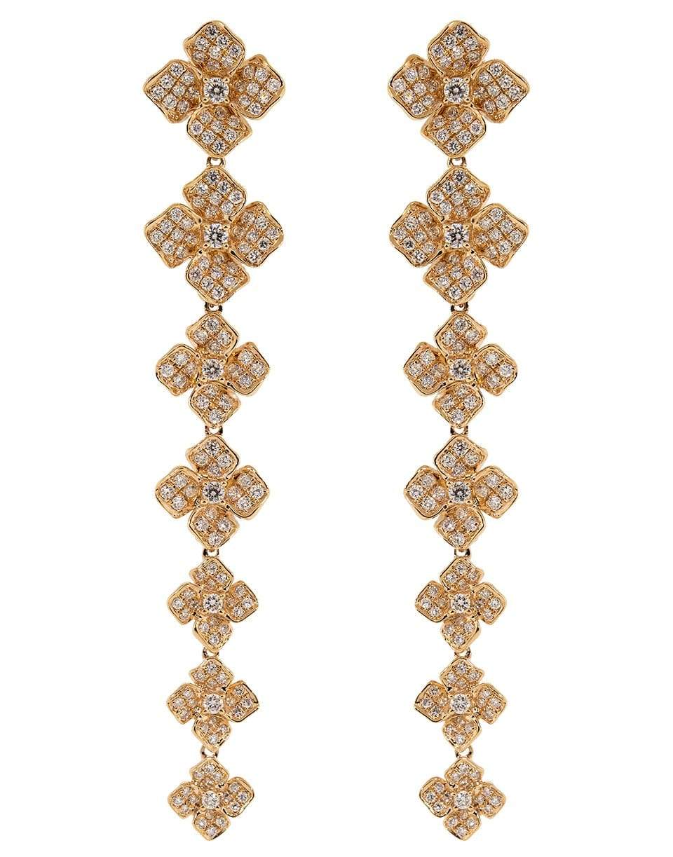 ANITA KO-Diamond Long Flower Drop Earrings-ROSE GOLD