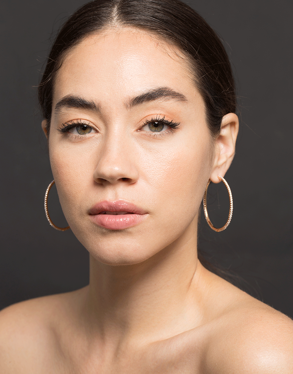 ANITA KO-Fonda Diamond Hoop Earrings-ROSE GOLD