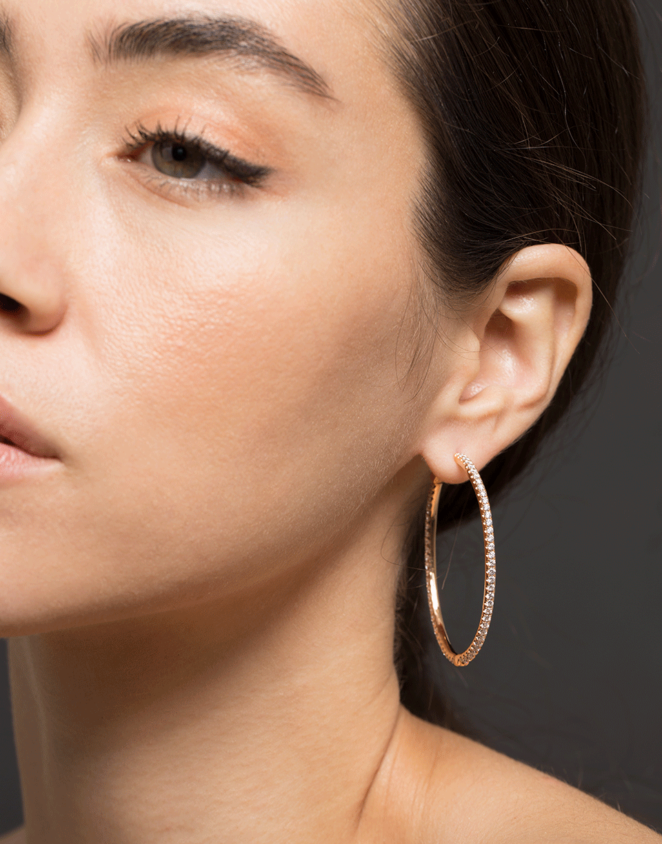 ANITA KO-Fonda Diamond Hoop Earrings-ROSE GOLD