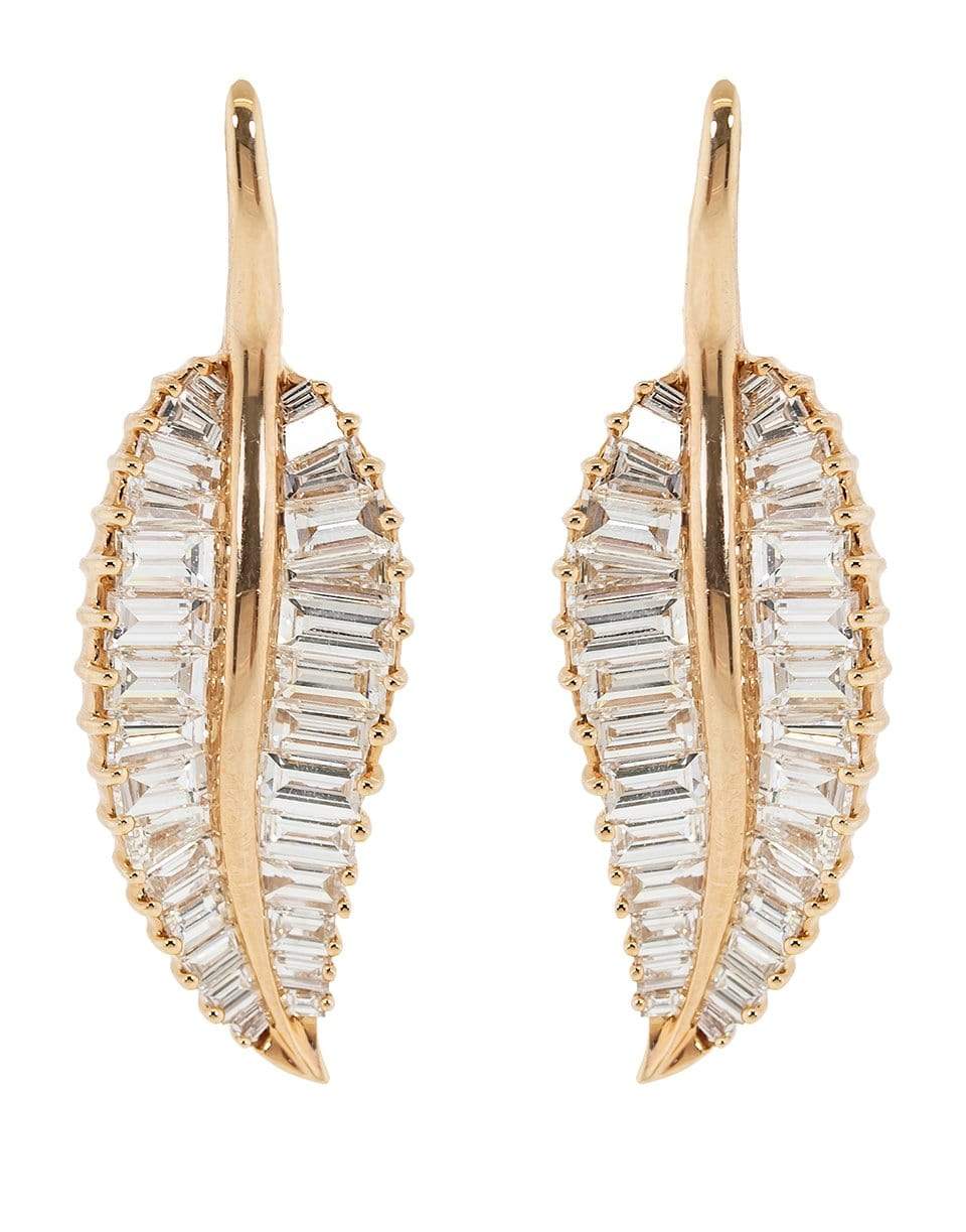 ANITA KO-Large Palm Leaf Diamond Drop Earrings-ROSE GOLD