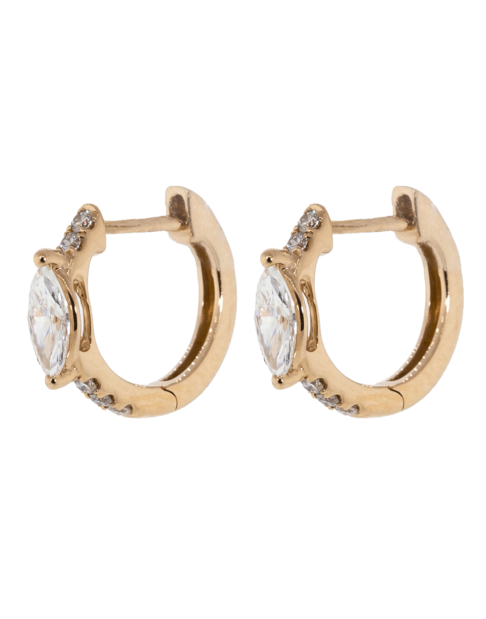 ANITA KO-Marquis Diamond Huggies-ROSE GOLD