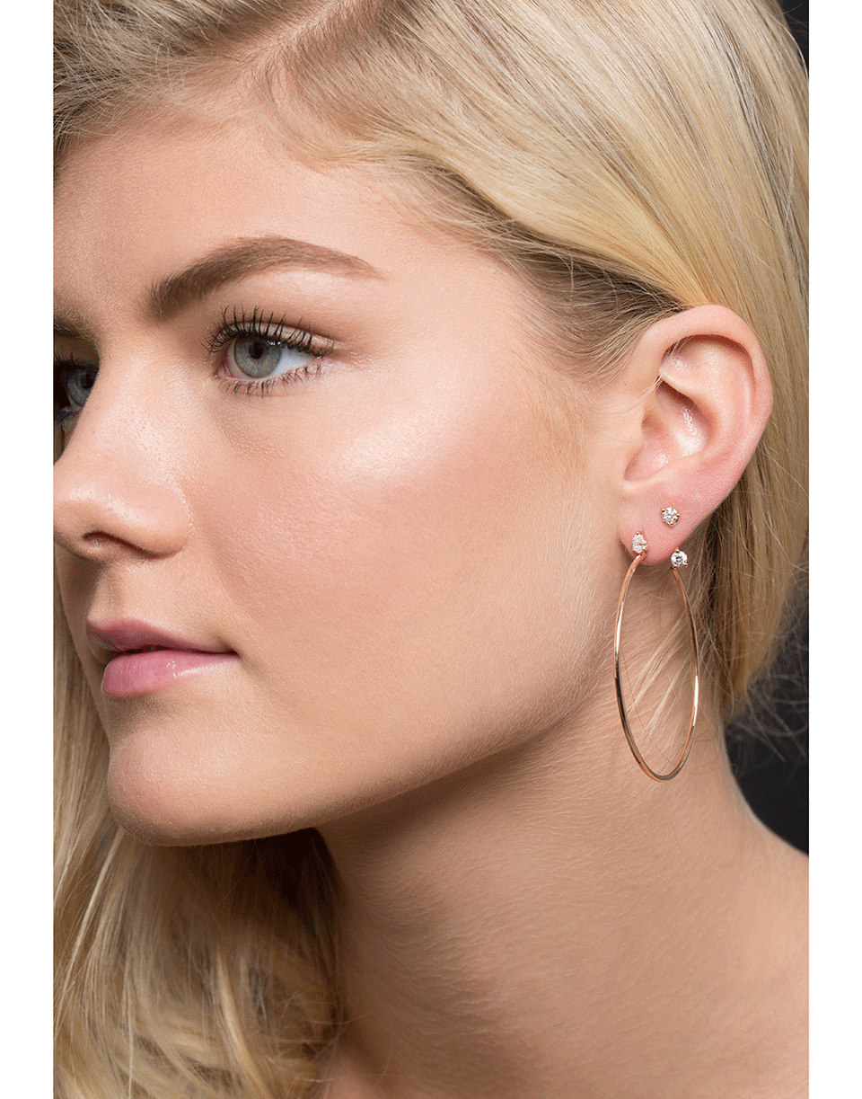 ANITA KO-Orbit Diamond Earrings-ROSE GOLD