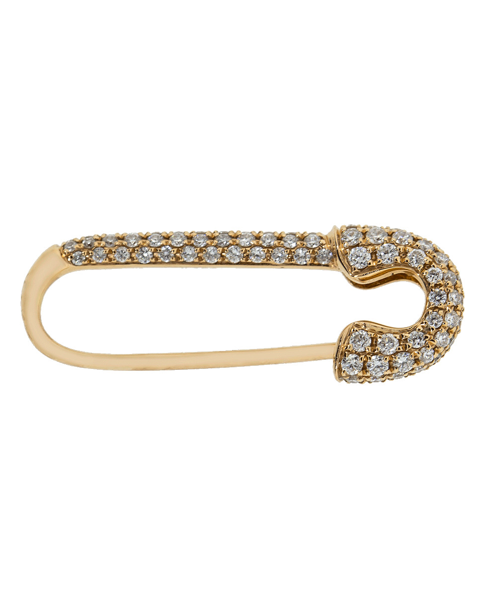 ANITA KO-Pave Diamond Safety Pin Earring-ROSE GOLD