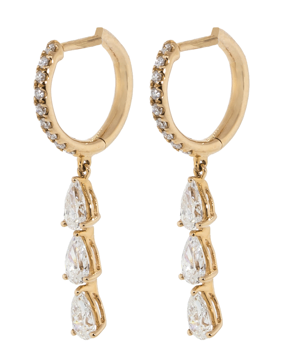 ANITA KO-Pear Shape Diamond Huggies-ROSE GOLD