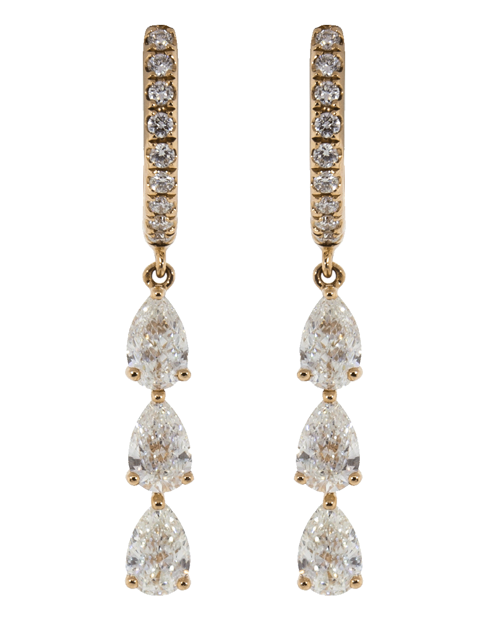ANITA KO-Pear Shape Diamond Huggies-ROSE GOLD