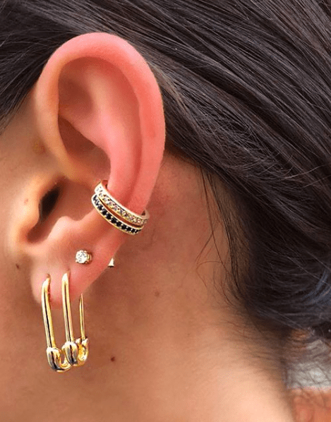 ANITA KO-Rose Gold Safety Pin Earring-ROSE GOLD