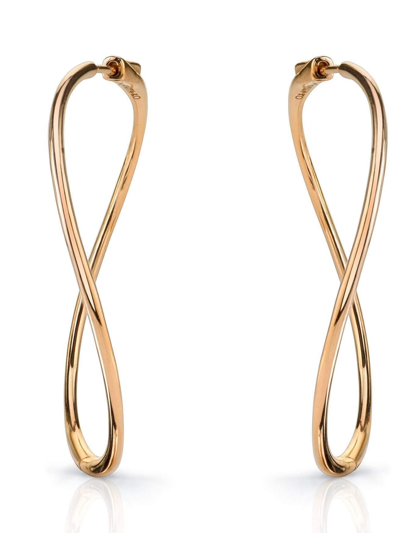 ANITA KO-Rose Gold Twisted Hoop Earrings-ROSE GOLD