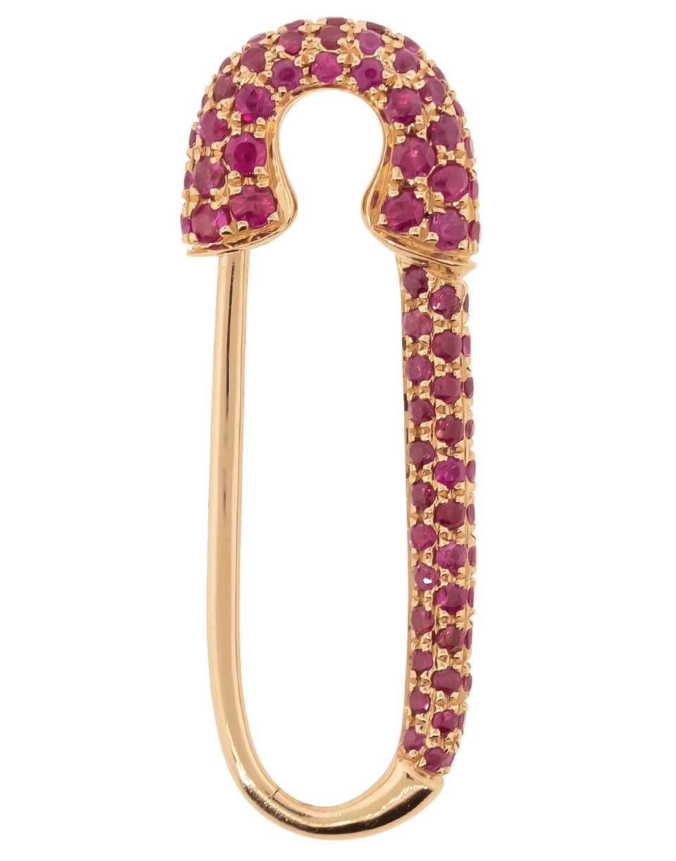 ANITA KO-Ruby Safety Pin Right Earring-ROSE GOLD