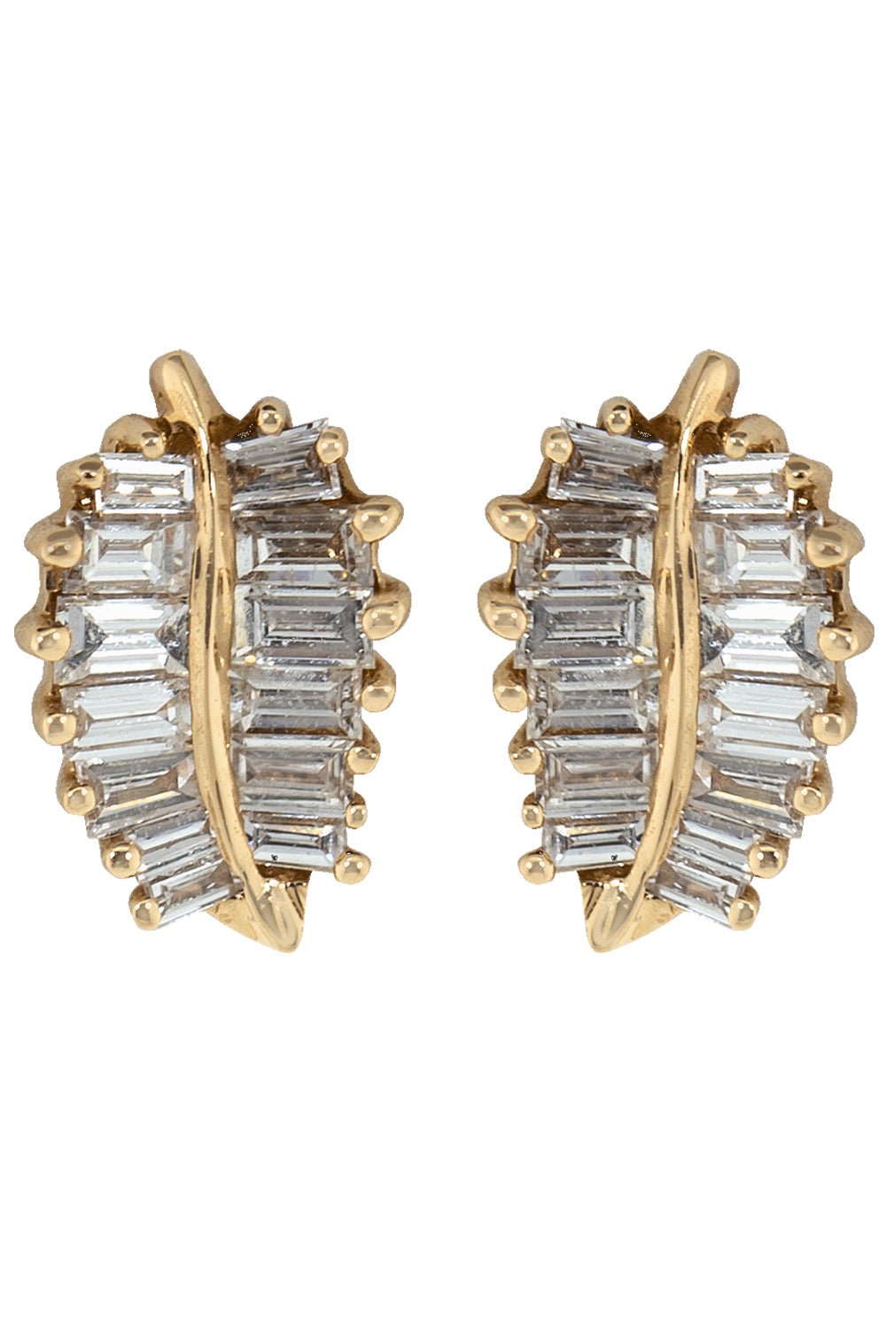 ANITA KO-Small Palm Leaf Diamond Studs-ROSE GOLD
