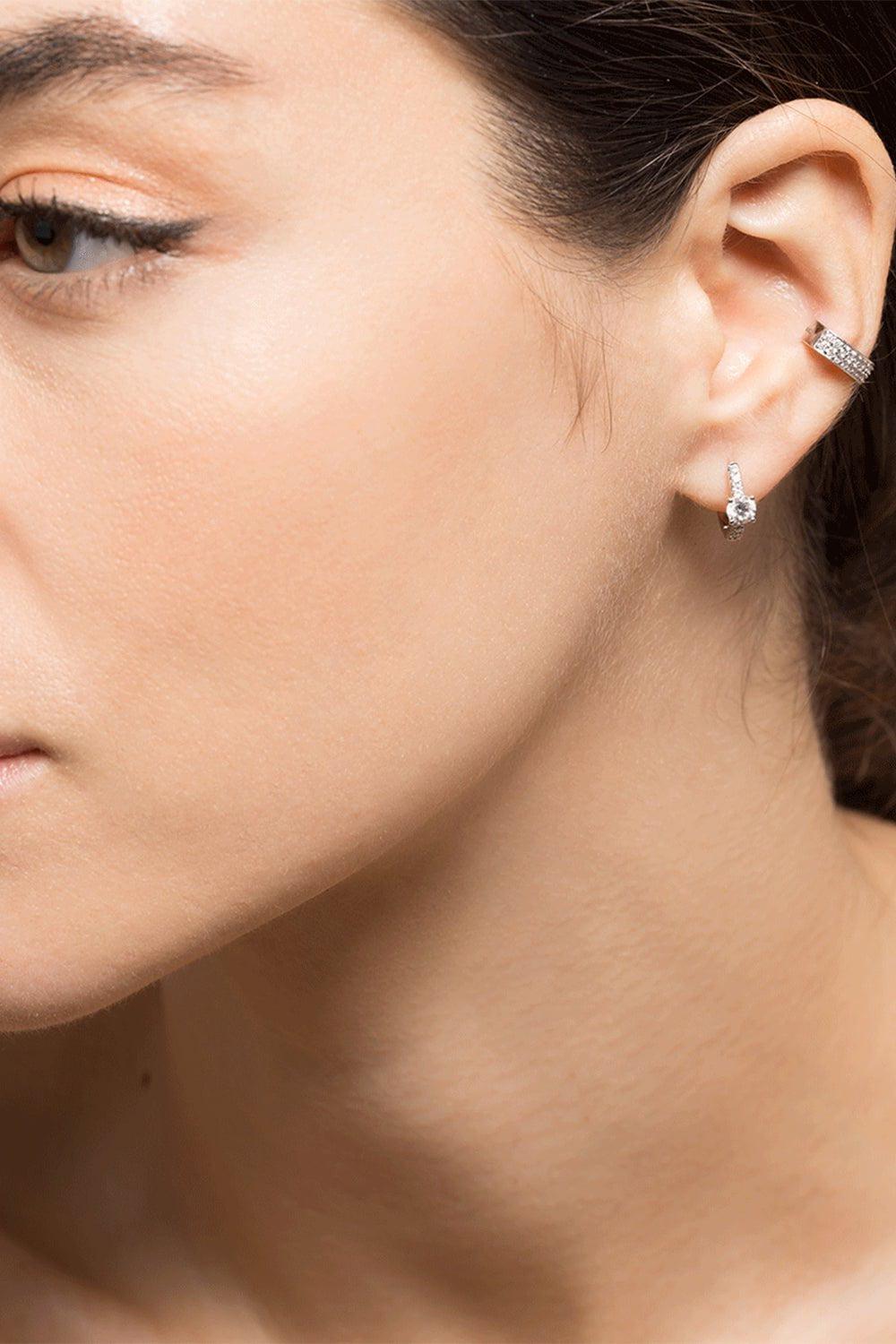 ANITA KO-White Gold Double Row Diamond Ear Cuff-