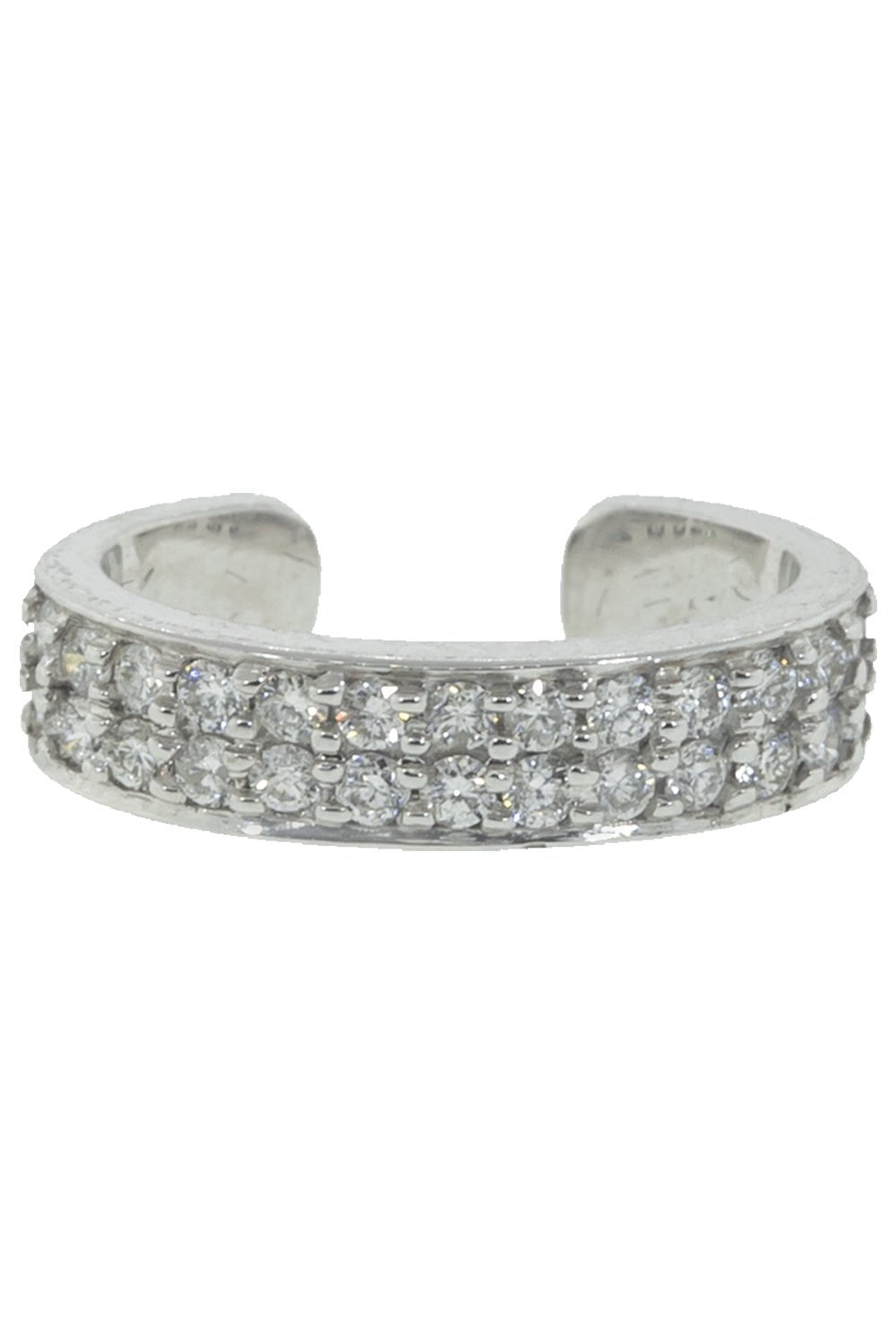 ANITA KO-White Gold Double Row Diamond Ear Cuff-