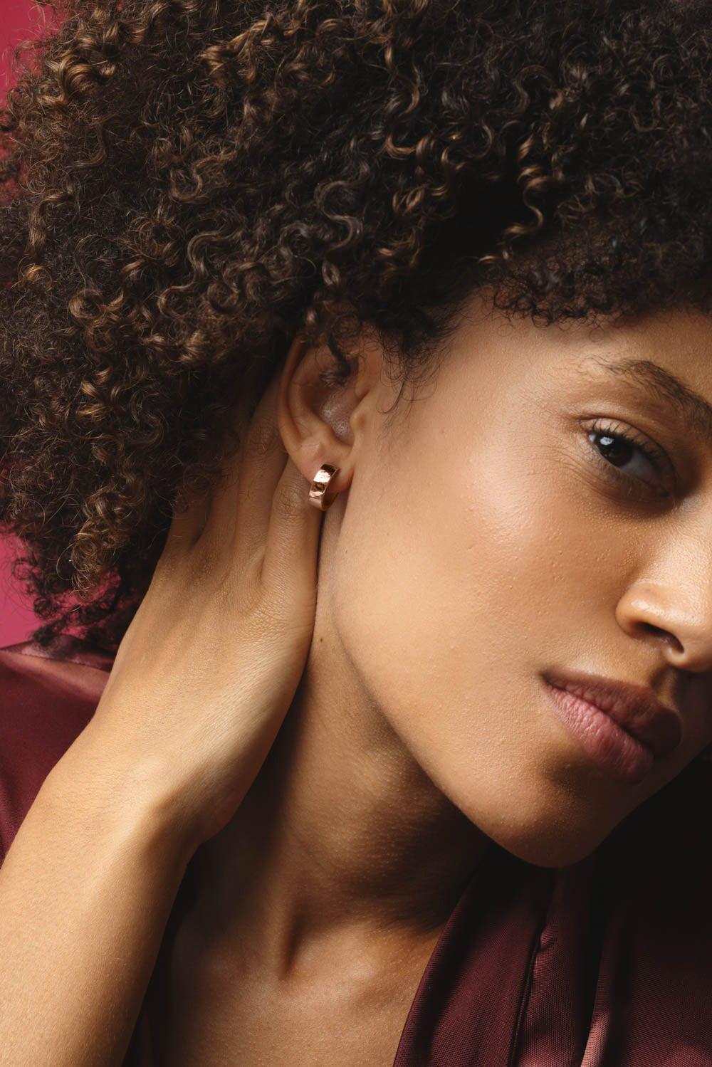 Wide Huggie Earrings-ROSE GOLD-JEWELRYFINE JEWELEARRING-ANITA KO