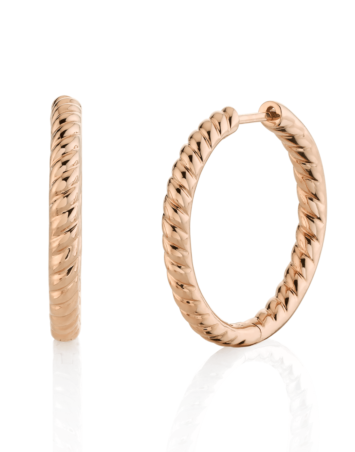 ANITA KO-Zoe Braided Hoops - Rose Gold-ROSE GOLD