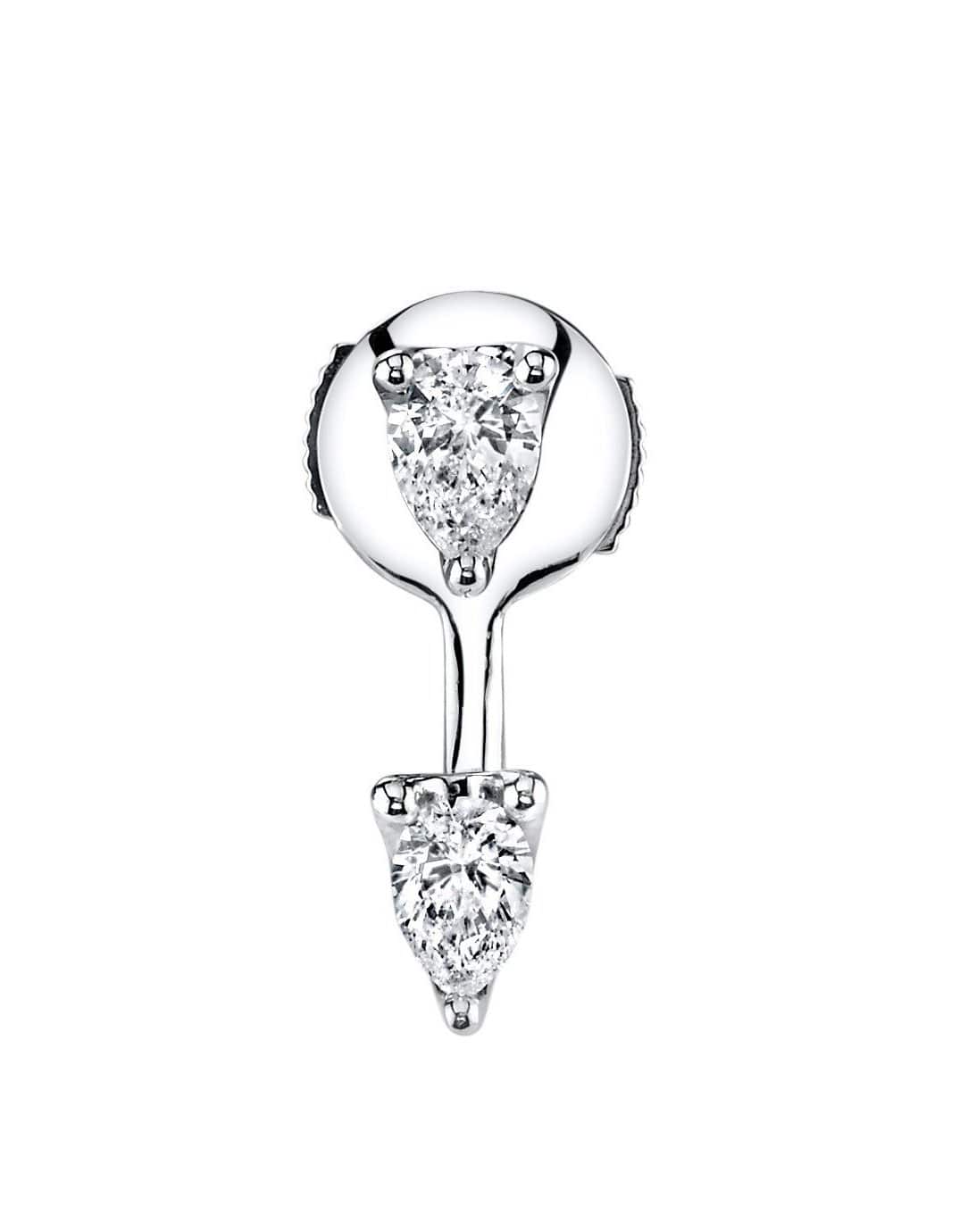 ANITA KO-Diamond Pear Shape Orbit Earring-WHITE GOLD