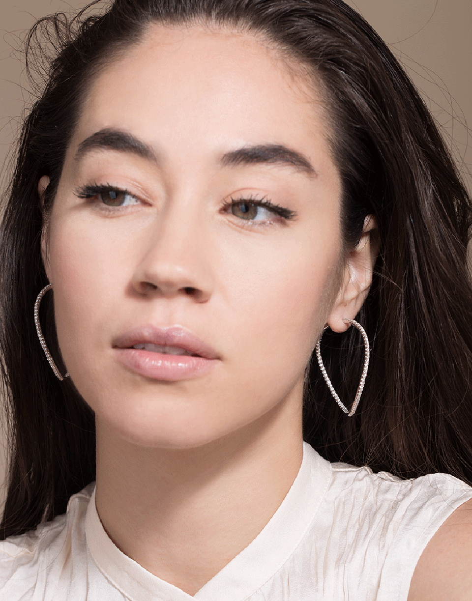 ANITA KO-Diamond Twisted Hoops-WHITE GOLD