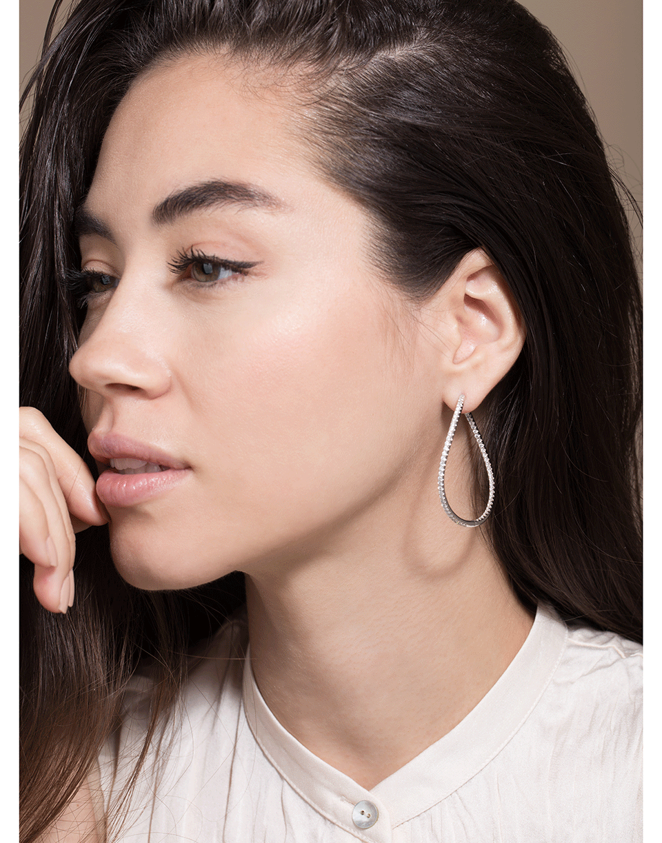 ANITA KO-Diamond Twisted Hoops-WHITE GOLD