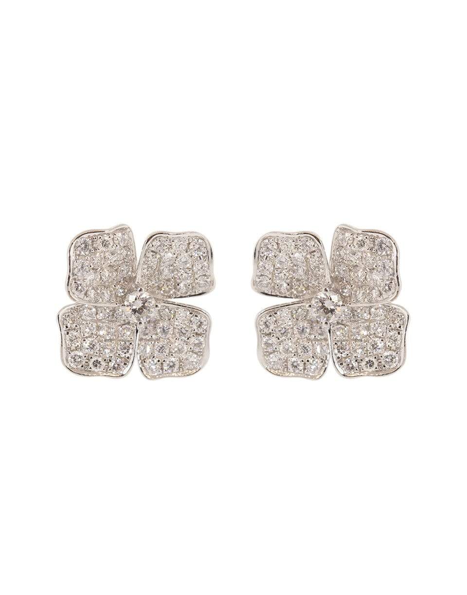ANITA KO-Large Diamond Flower Studs-WHITE GOLD