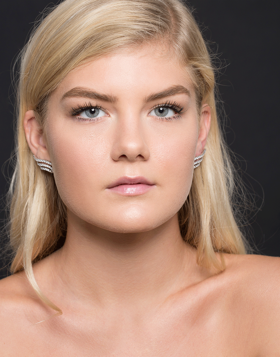 ANITA KO-Large Diamond Wave Earrings-WHITE GOLD