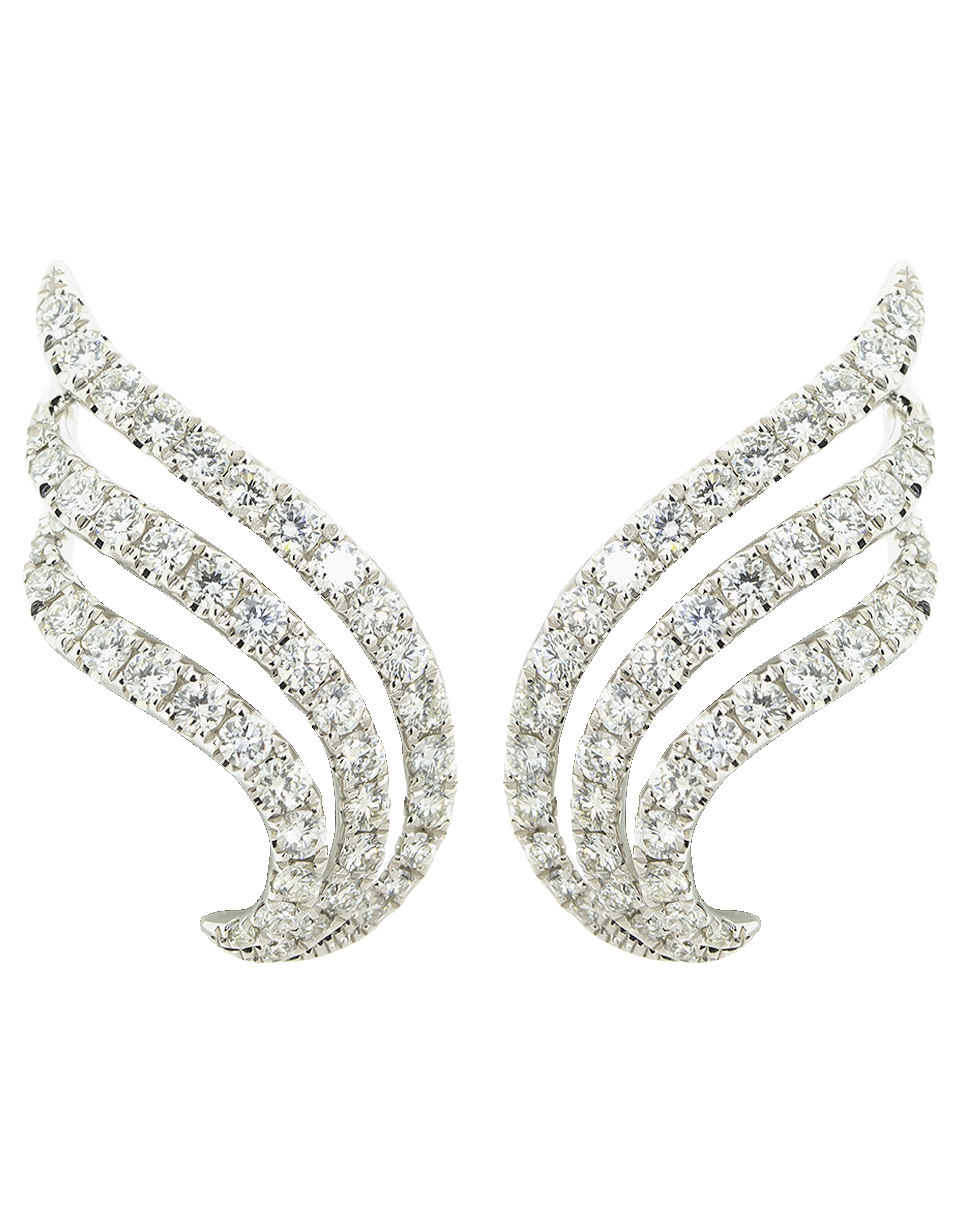ANITA KO-Large Diamond Wave Earrings-WHITE GOLD