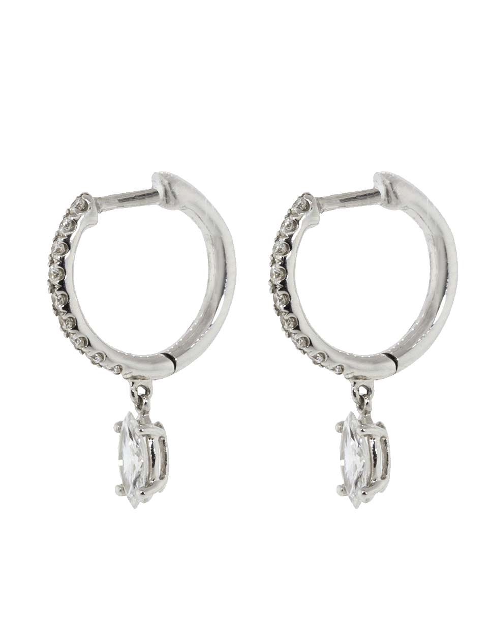 ANITA KO-Marquis Diamond Huggies-WHITE GOLD