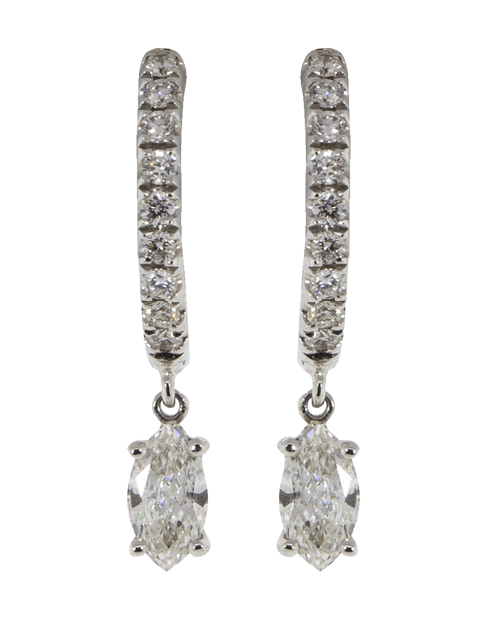 ANITA KO-Marquis Diamond Huggies-WHITE GOLD