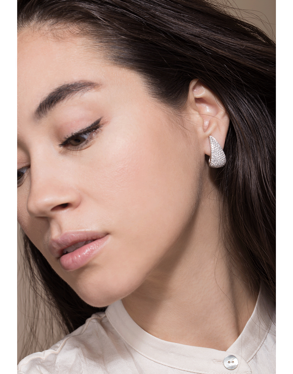 ANITA KO-Pave Diamond Claw Earrings-WHITE GOLD