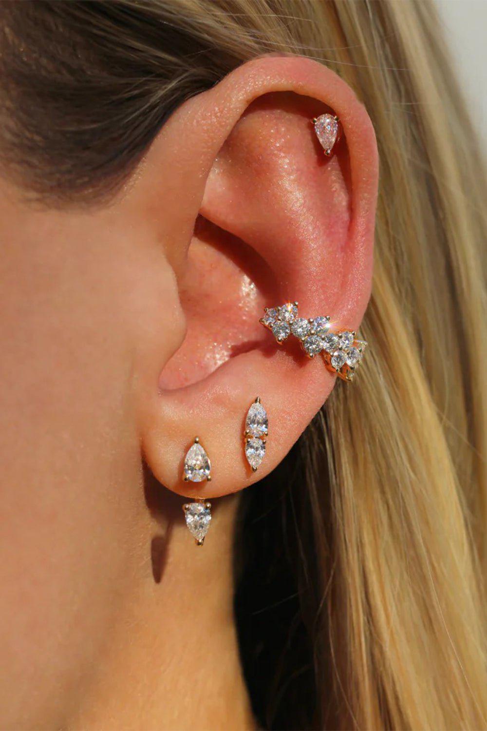 ANITA KO-Single Medium Orbit Earring-WHITE GOLD
