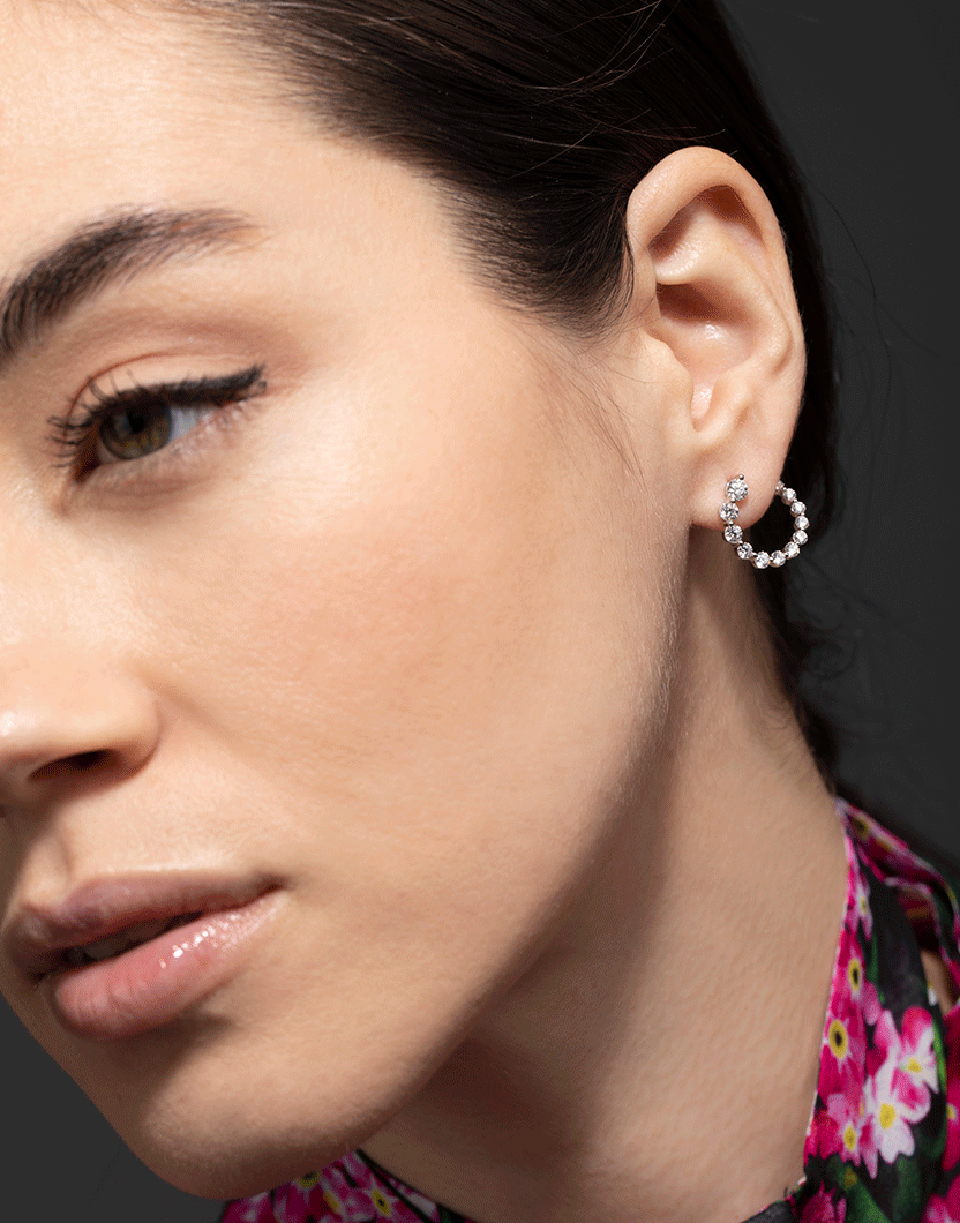 ANITA KO-Small Garland Diamond Earrings-WHITE GOLD