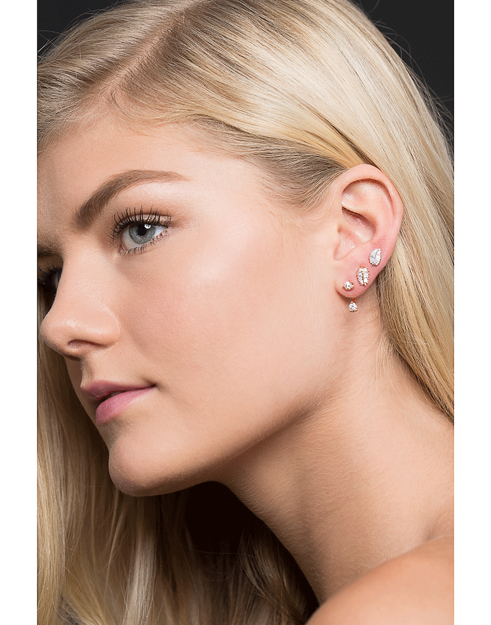 ANITA KO-Small Palm Leaf Diamond Studs-WHITE GOLD