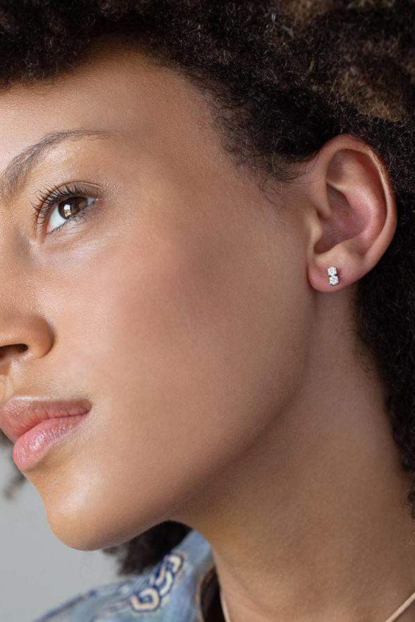 ANITA KO-Two Dot Diamond Earrings-WHITE GOLD