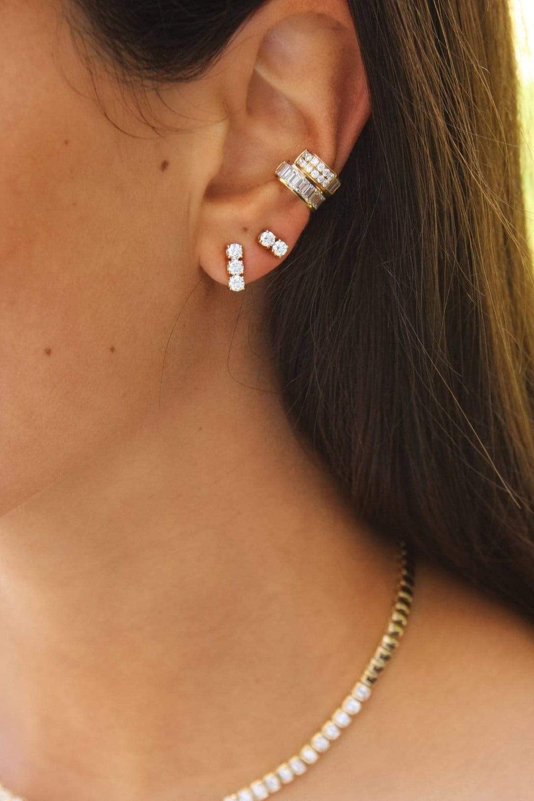 ANITA KO-Two Dot Diamond Earrings-WHITE GOLD