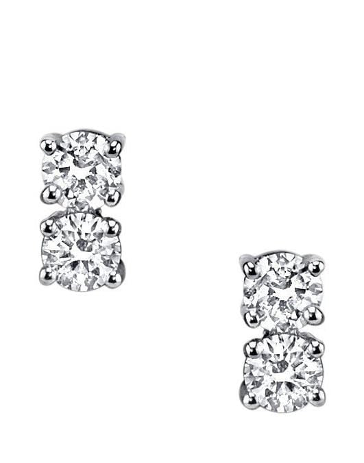 ANITA KO-Two Dot Diamond Earrings-WHITE GOLD