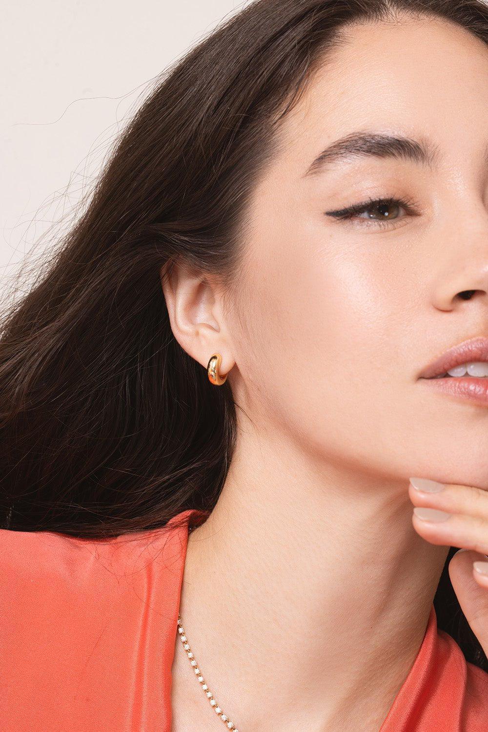 ANITA KO-Cosmo Huggie Earrings-YELLOW GOLD
