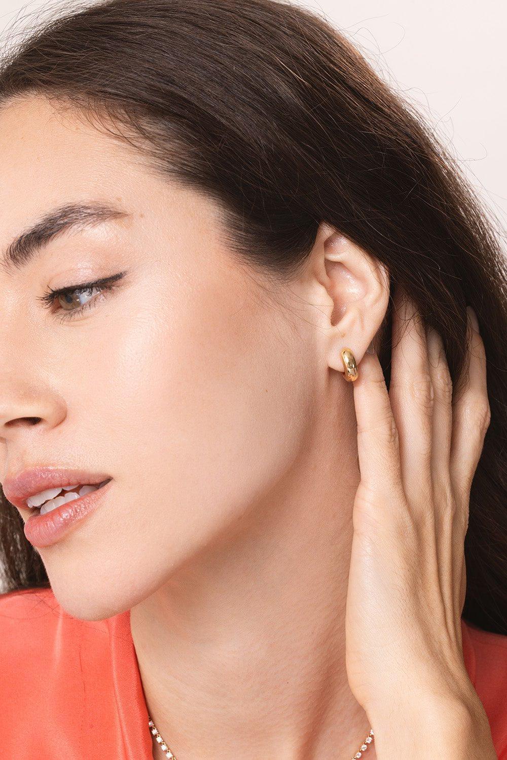 ANITA KO-Cosmo Huggie Earrings-YELLOW GOLD