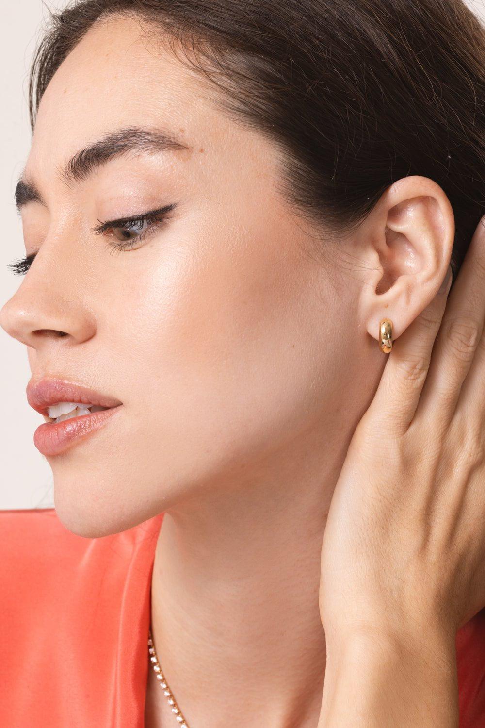 ANITA KO-Cosmo Huggie Earrings-YELLOW GOLD