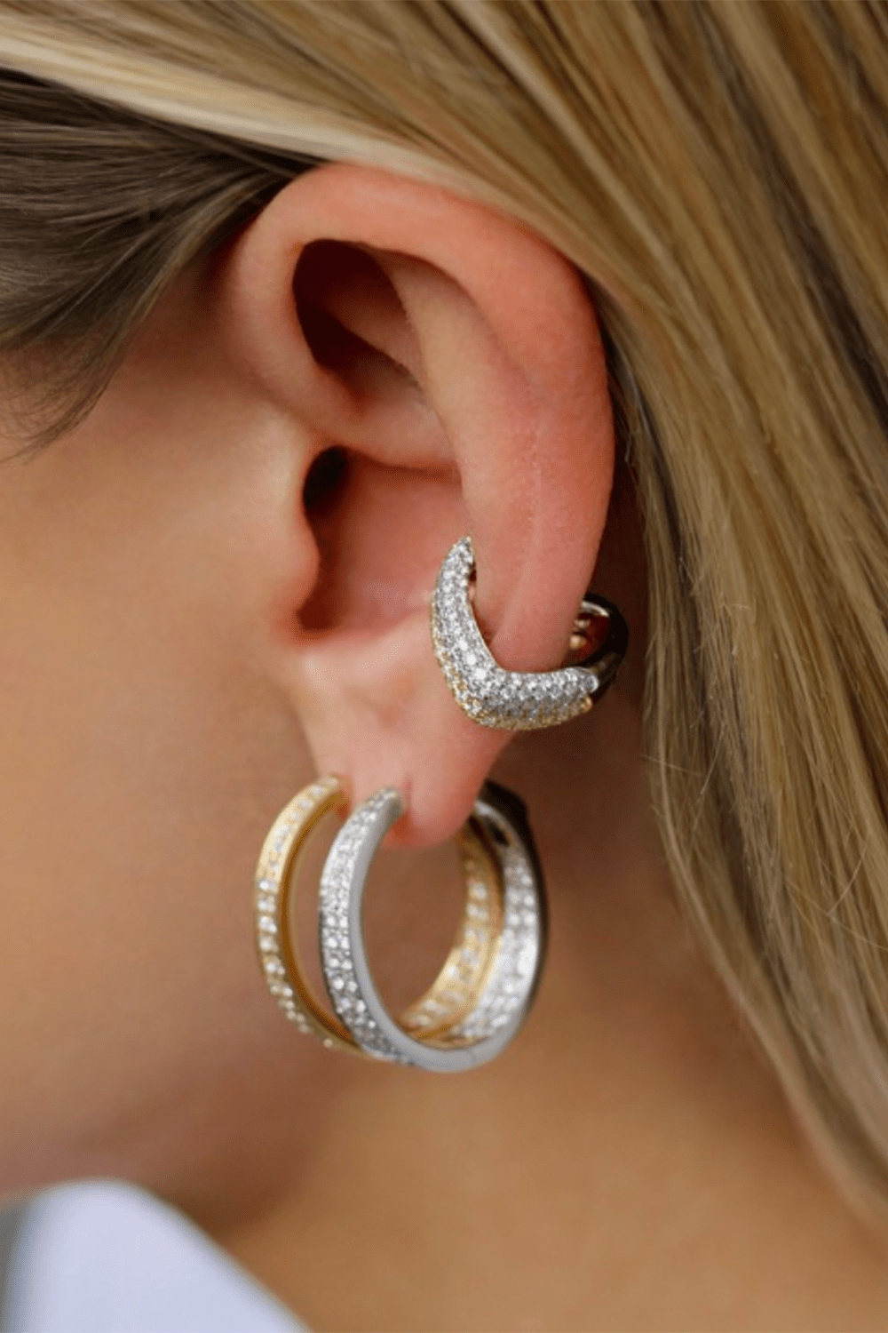 ANITA KO-Diamond Heart Ear Cuff-YELLOW GOLD