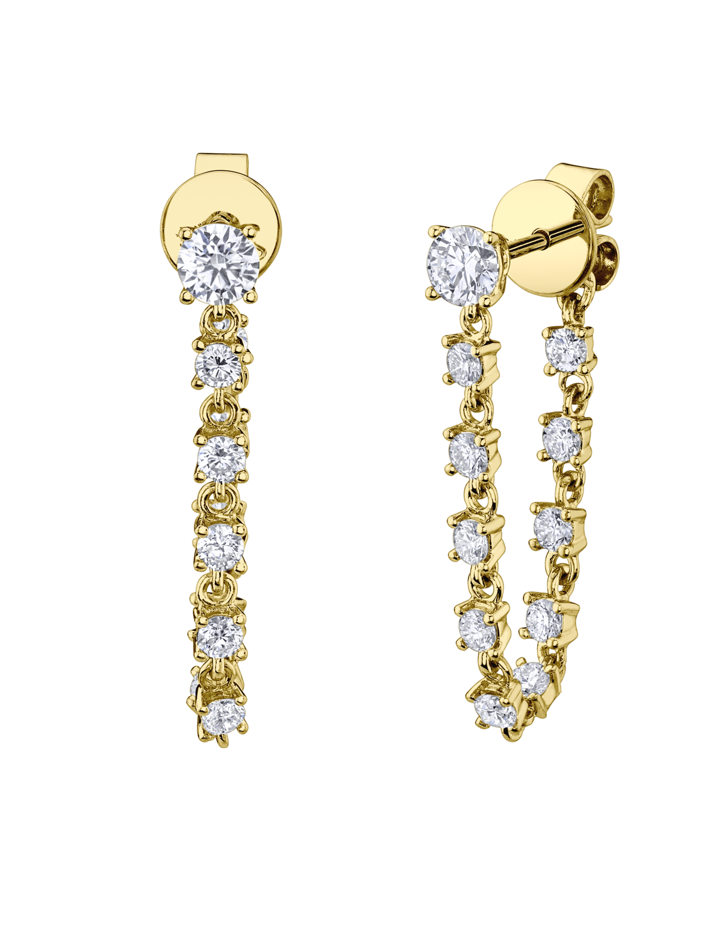 ANITA KO-Diamond Loop Earrings-YELLOW GOLD